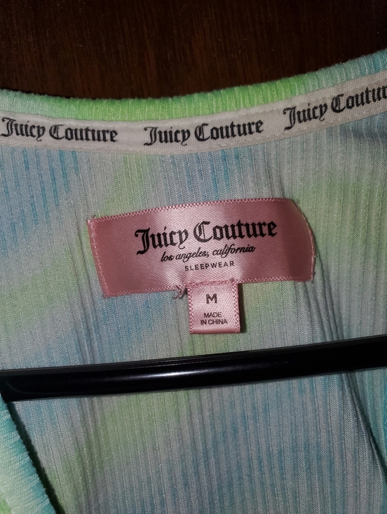 Juicy Couture Tie-Dye Ribbed Crop Tank Top Sz Medium - Picture 2 of 3